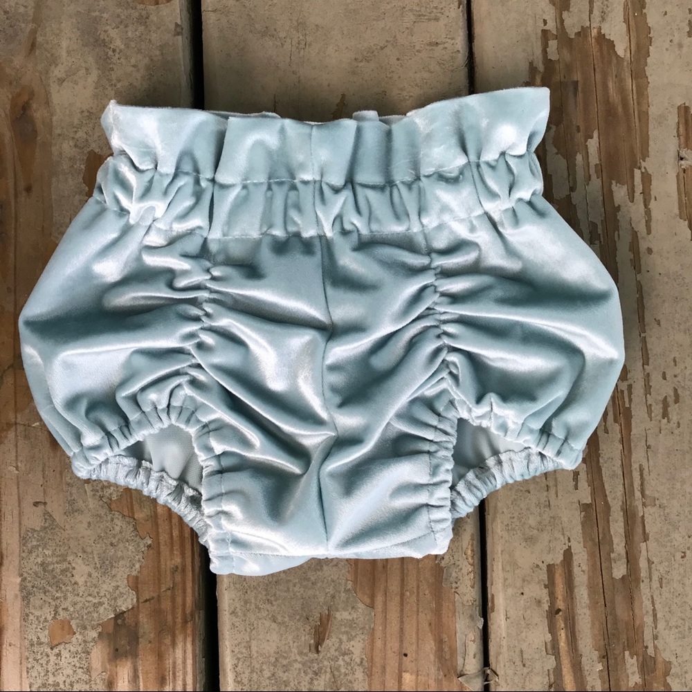 Ice Blue Velvet High Waisted Bloomers